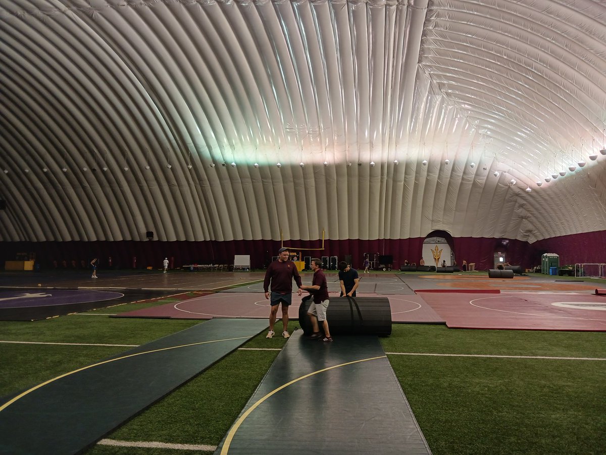 itsmaxfern's tweet image. Setup day for ASU wrestling camp. Know the camp man @LeePritts and staff are ready to go.