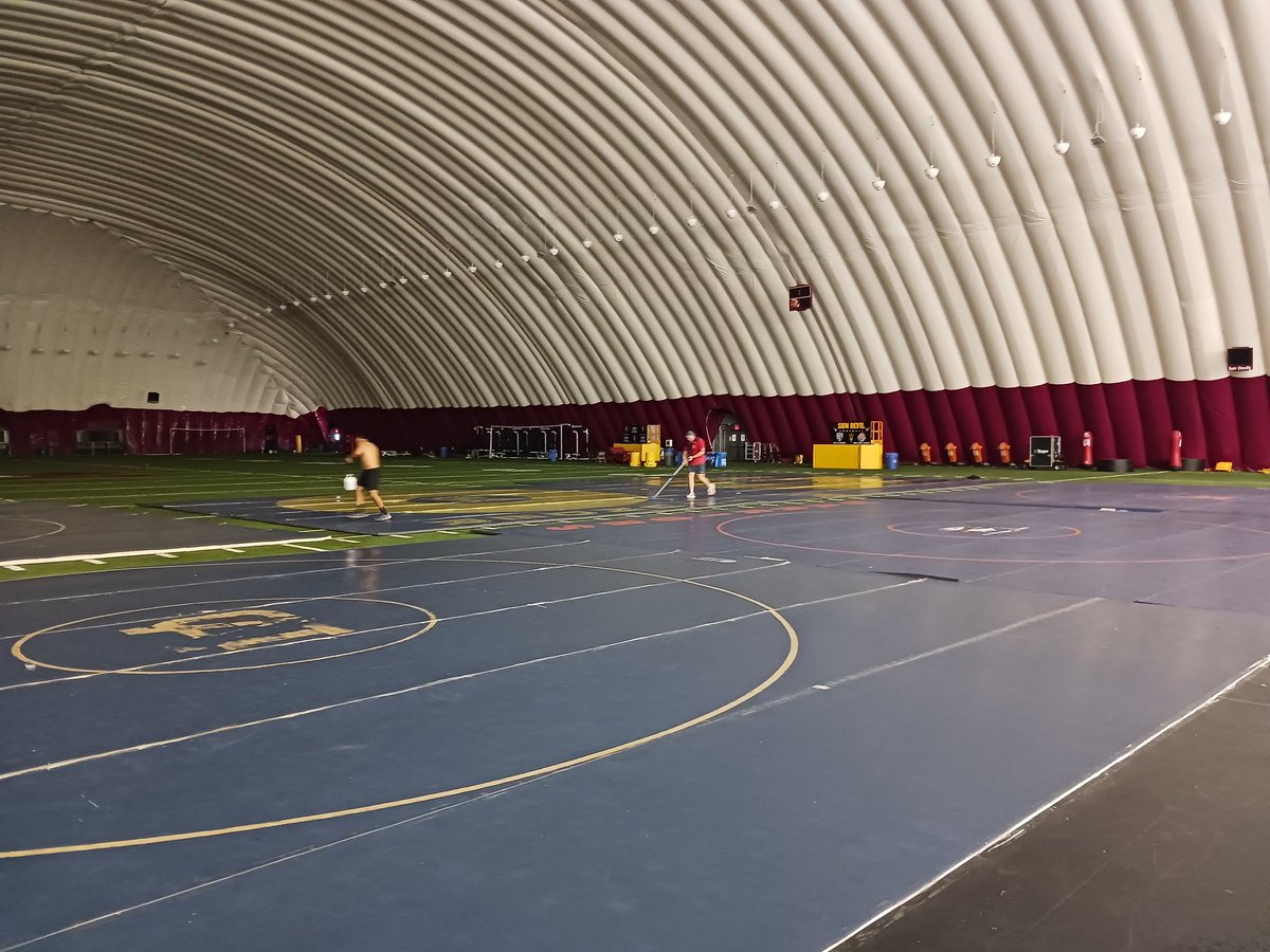 itsmaxfern's tweet image. Setup day for ASU wrestling camp. Know the camp man @LeePritts and staff are ready to go.