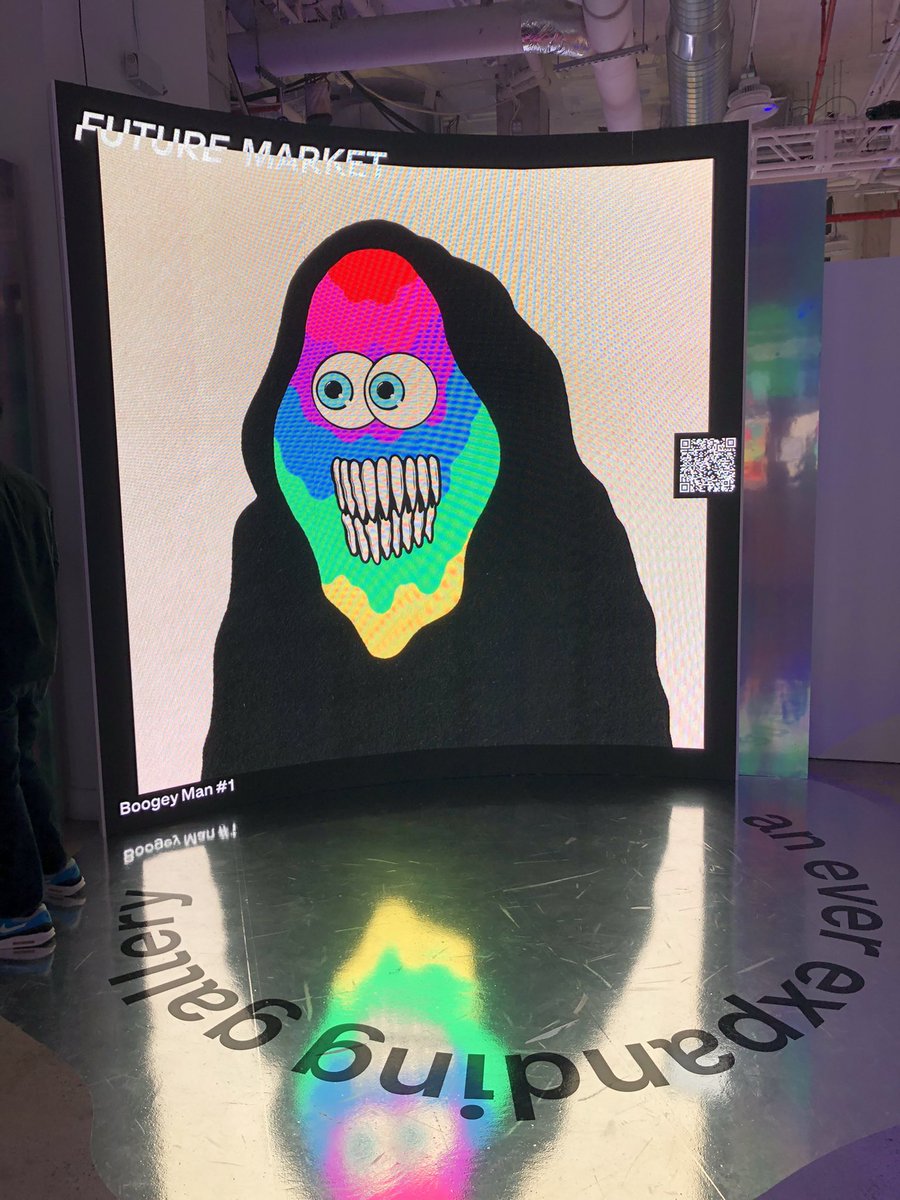jonhugo's tweet photo. Loved seeing @bakerzdvzen’s Boogey Man #1 on a proper screen at the @Coinbase_NFT future market - hope to see you here next year! https://t.co/vmPCsM71Nl