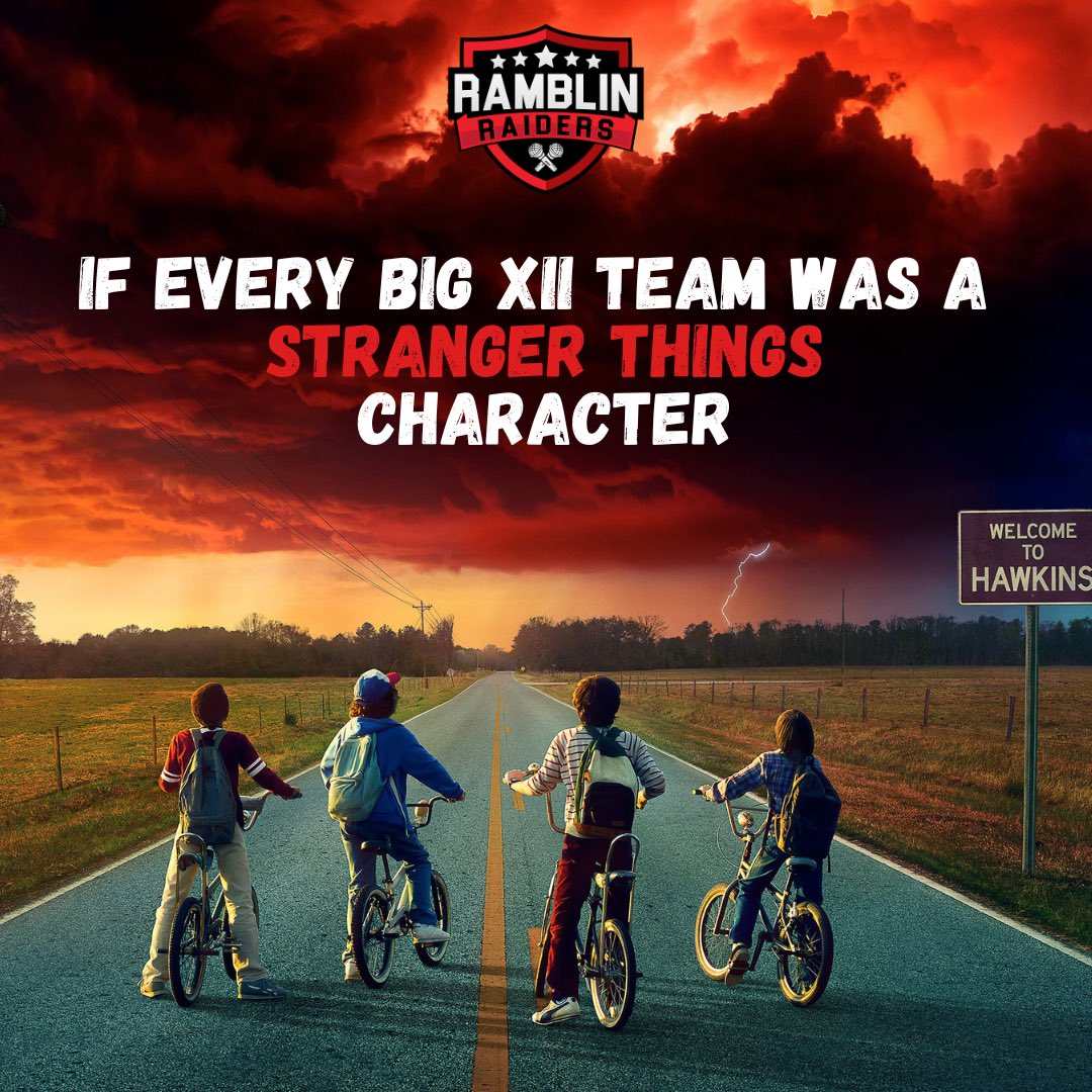 RamblinRaiders's tweet photo. If every Big 12 team was a #StrangerThings character: a Thread

Brought to you by the Ramblin’ Raiders https://t.co/wE062AhRjw