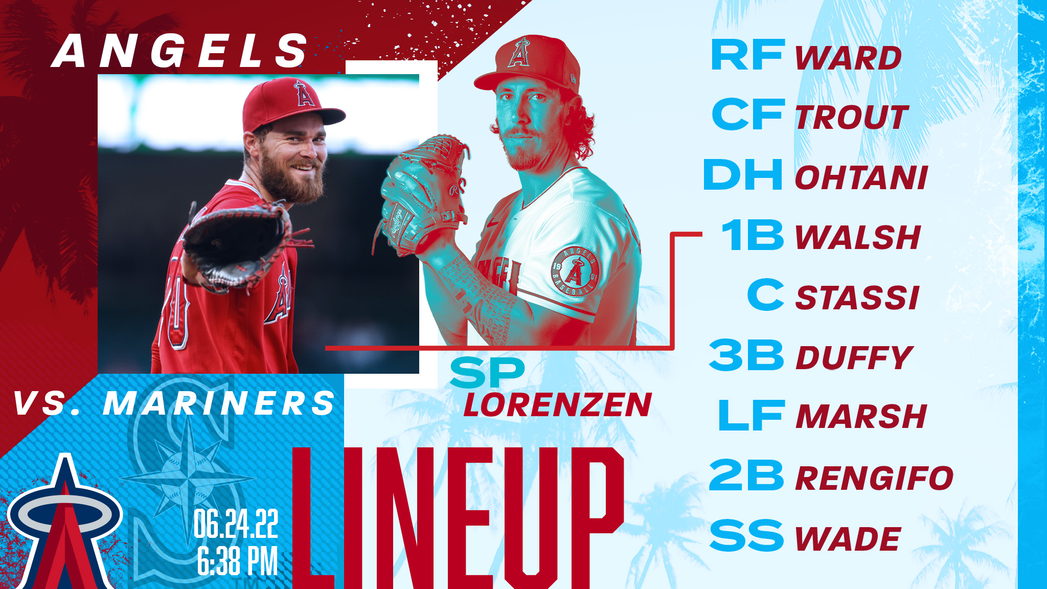June 24 lineup with Lorenzen on the mound
