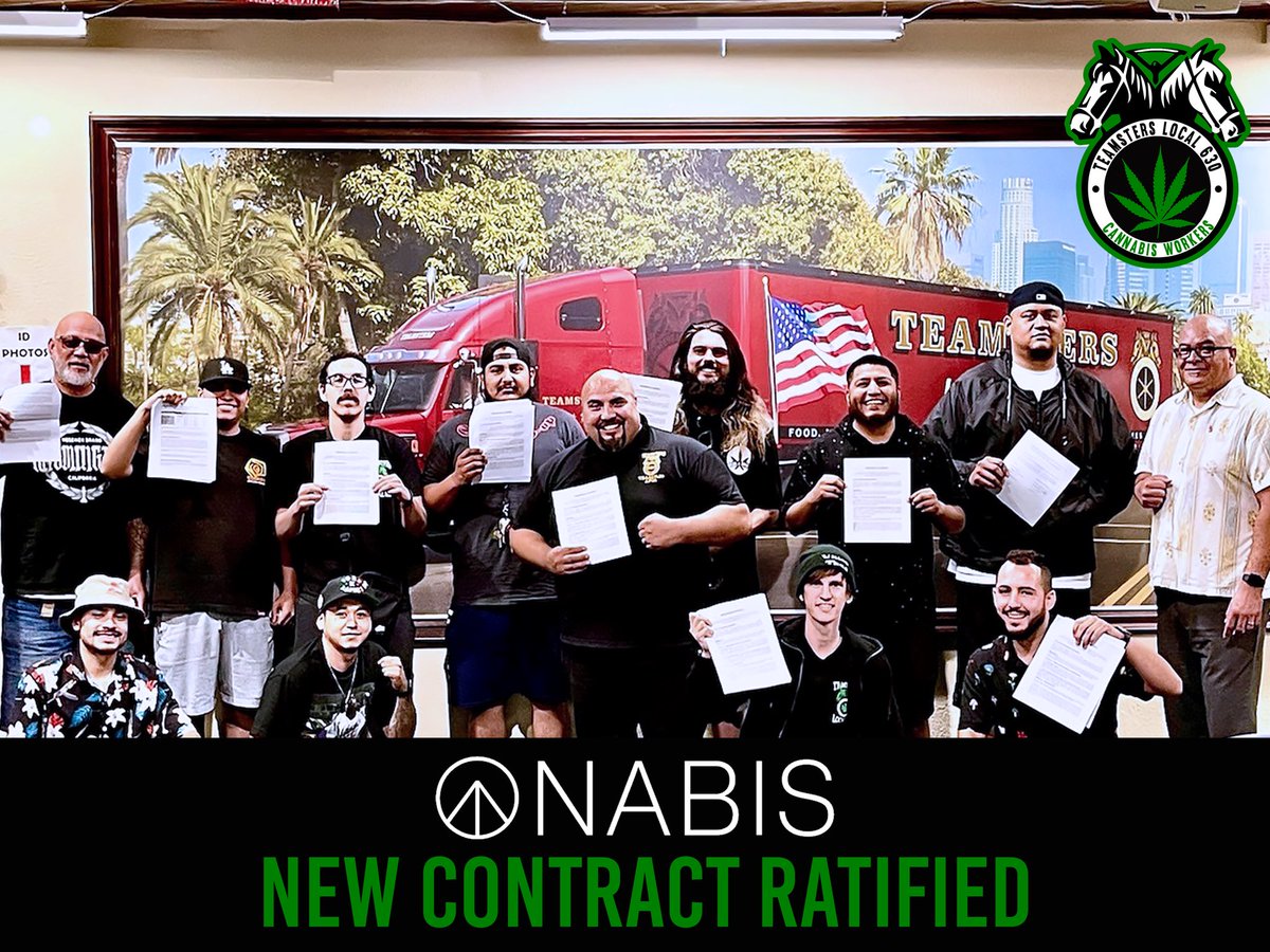 Teamster630's tweet photo. Cannabis workers organize with Teamsters 630 and win! 
Alert 🚨 Contract Ratified! https://t.co/JprvzBWMCY