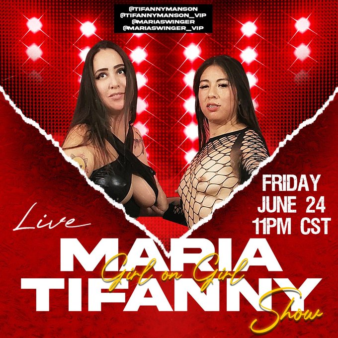 Girl on Girl 😈 LIVE show tonite! With Tifanny @CoupleManson  June 24th 11 pm CST on #onlyfans  Show en<a href="/tag/camgirl"class="tags"><span>#camgirl</span></a><a href="/tag/lesbian"class="tags"><span>#lesbian</span></a><a href="/tag/girlongirl"class="tags"><span>#girlongirl</span></a><a href="/tag/onlyfans"class="tags"><span>#onlyfans</span></a><a href="/tag/only"class="tags"><span>#only</span></a>