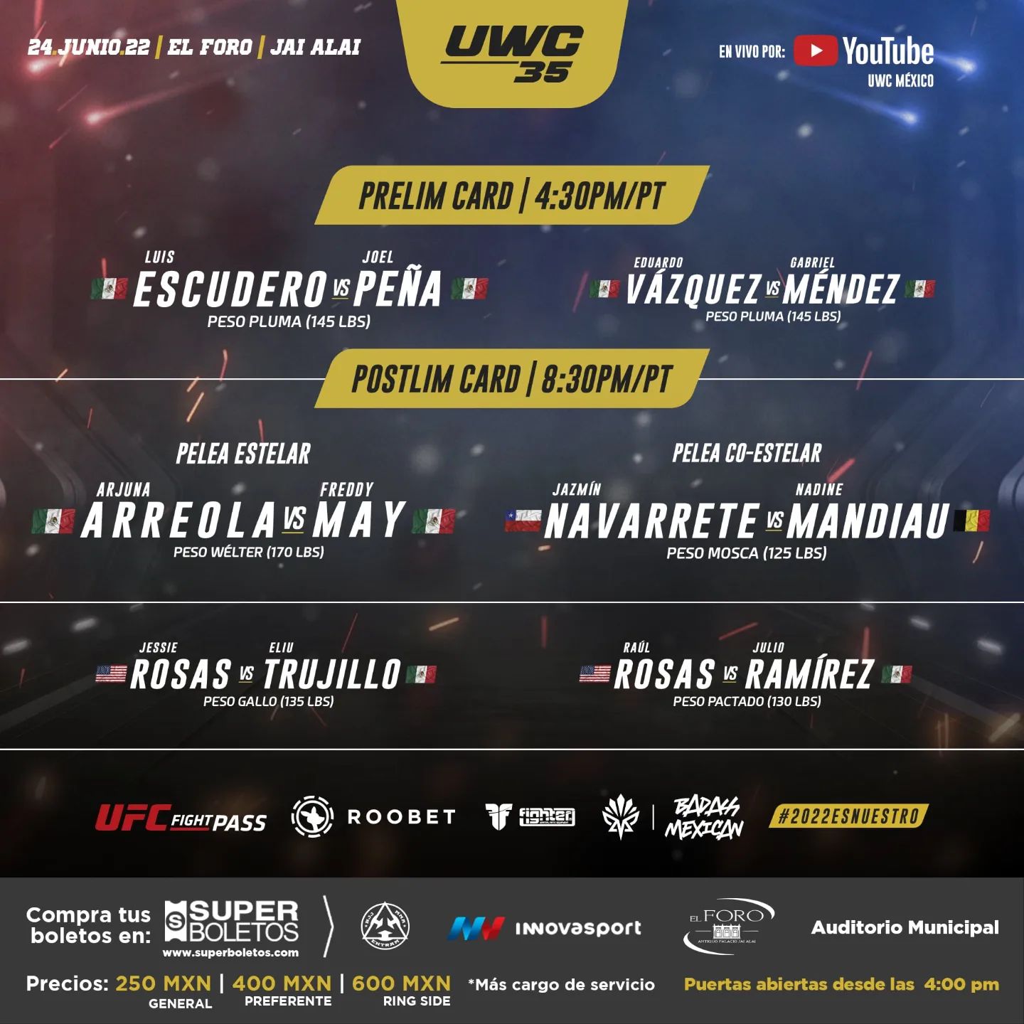 caposa on Twitter "LIVE UWC 35 Prelims https//t.co/pKBA5uV65V Main