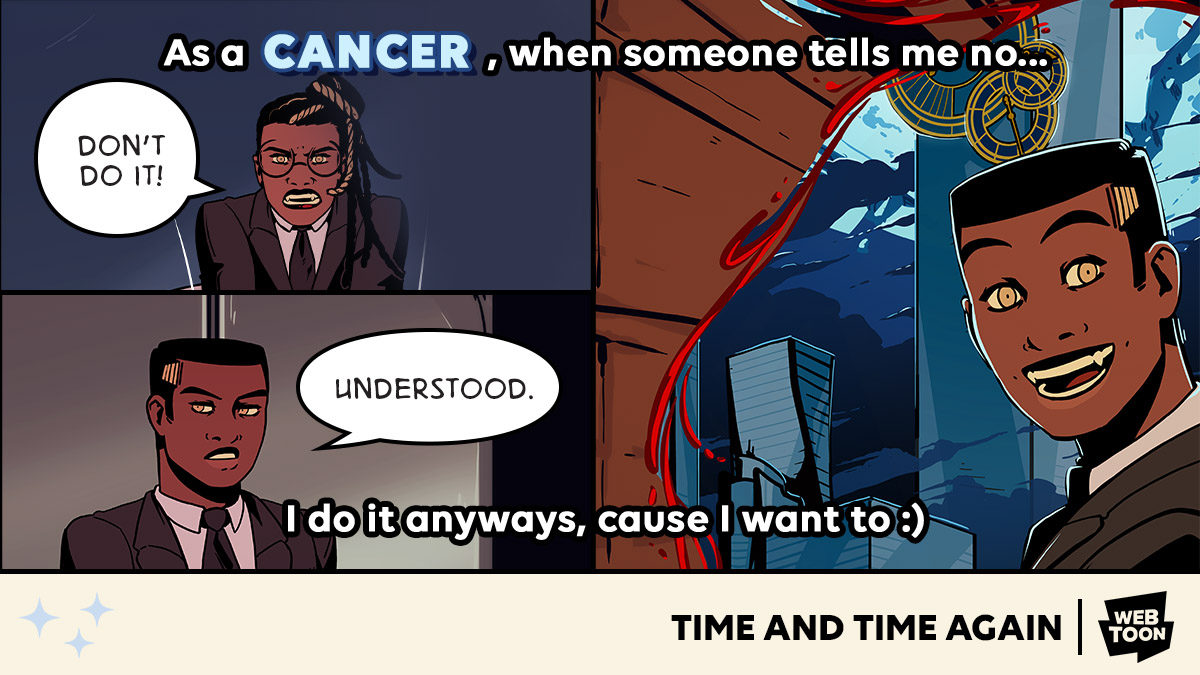 webtoonofficial's tweet photo. You know you're a ✨Cancer ✨ when... You read these #WEBTOON series 👀♋

Which series do you love as a #Cancer, and which is a brand new discovery?

#MyGiantNerdBoyfriend #MorganaAndOz #TwilightPoem #TimeAndTimeAgain #Zodiac https://t.co/vRxfWEMlhp