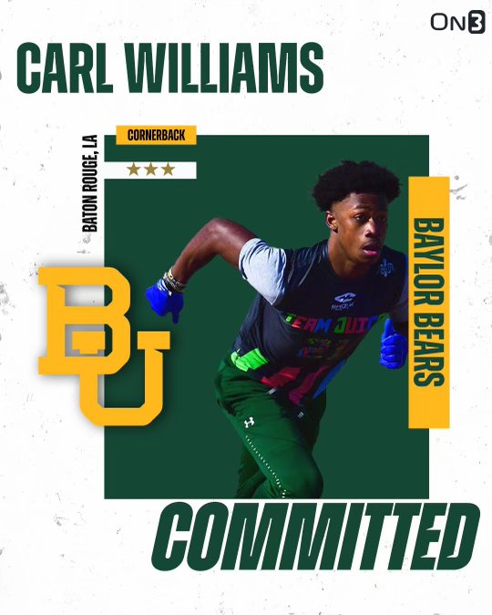 Carl Williams IV (@carlwilliamsiv) on Twitter photo I am proud to announce my commitment to the University of Baylor🟡🟢let’s get it!! #SicEm <a href="/samspiegs/">Sam Spiegelman</a> <a href="/KenAnioJr/">Ken Anio</a> <a href="/coachkcurtis/">Kevin Curtis</a> <a href="/CollinDAngelo/">Collin D'Angelo</a> I am proud to announce my commitment to the University of Baylor🟡🟢let’s get it!! #SicEm <a href="/samspiegs/">Sam Spiegelman</a> <a href="/KenAnioJr/">Ken Anio</a> <a href="/coachkcurtis/">Kevin Curtis</a> <a href="/CollinDAngelo/">Collin D'Angelo</a>