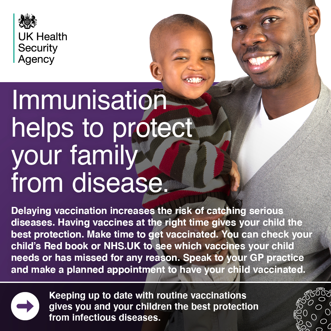 Keeping up to date with routine vaccinations gives you and your children the best protection from infectious diseases. 

Find out more about vaccinations and how to book on the NHS website ⏬

bit.ly/2XHFk20