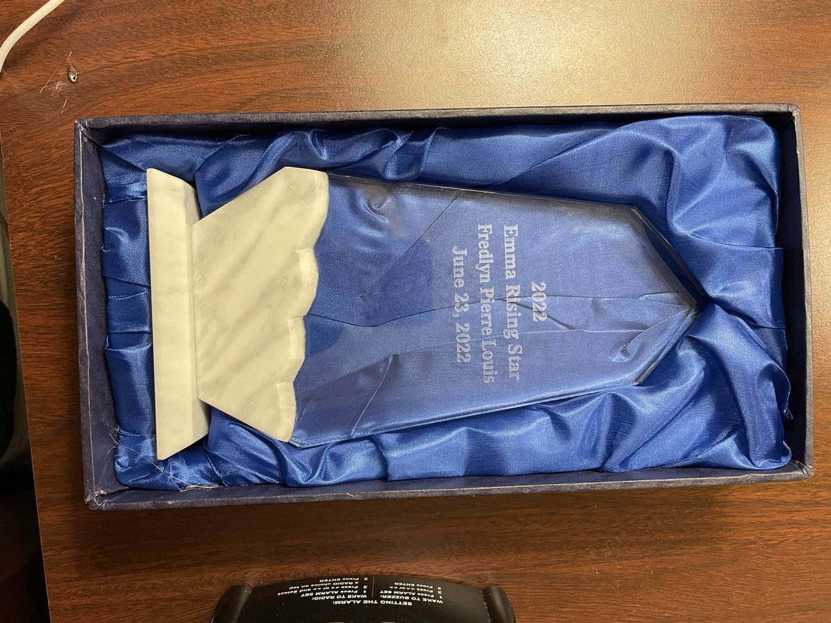 FredlynTV's tweet photo. What is he holding? It's the @EmmaLBowenFdn rising star award that I won. Thanks to Emma Bowen, I gain great summer experiences as an intern at @fox32news. Thank you to @FOXTV for all they do. Thank you to @NIENADRAKE for paving the way for people like me. #newsintern #reporter https://t.co/Eg0JPJk2yj