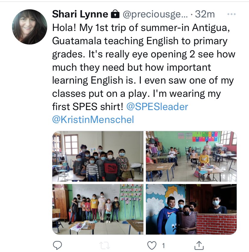 Hey @ShineonSPES check out the amazing @preciousgemsk working her magic in Guatemala! Love seeing this awesome educator, Mrs. Perlowitz, go on her summer adventures & make a tremendous impact on her precious gems all over the world! #proudprincipal ☀️❤️☀️@pbcsd