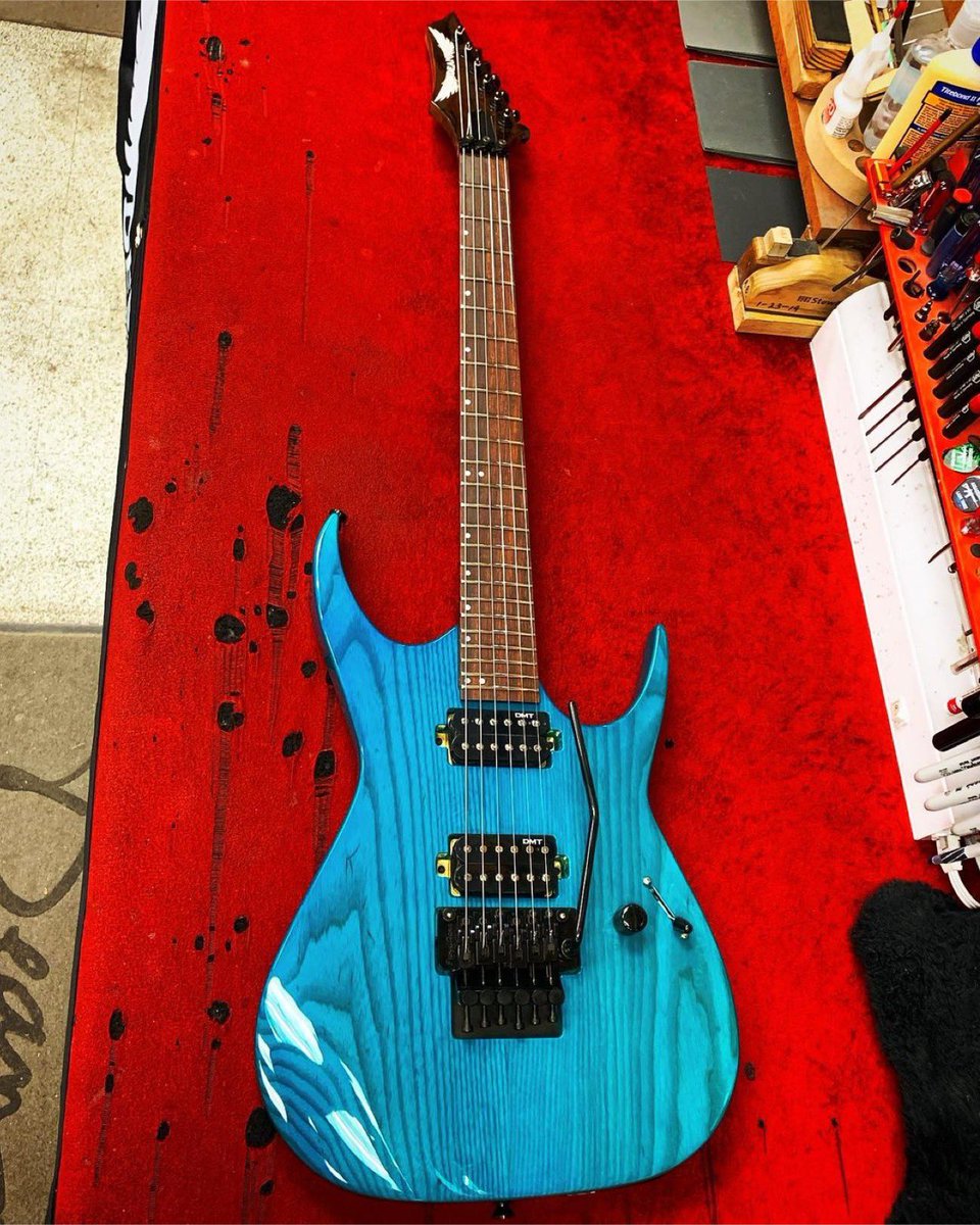 FloydRoseTrem's tweet photo. Floyd Rose Friday! Enjoy your weekend! #floydrose #floydrosetremolo 

#Repost from @airborne5150
•
Dean USA Exile Custom w/Floyd in Trans Teal for @toneshopguitars 
🤘🏽🇺🇸🎸

#allamerican #americanmade #teal #customshop #customguitar #customguitars #customwiring #deanguitar https://t.co/z7pCh5WI5g