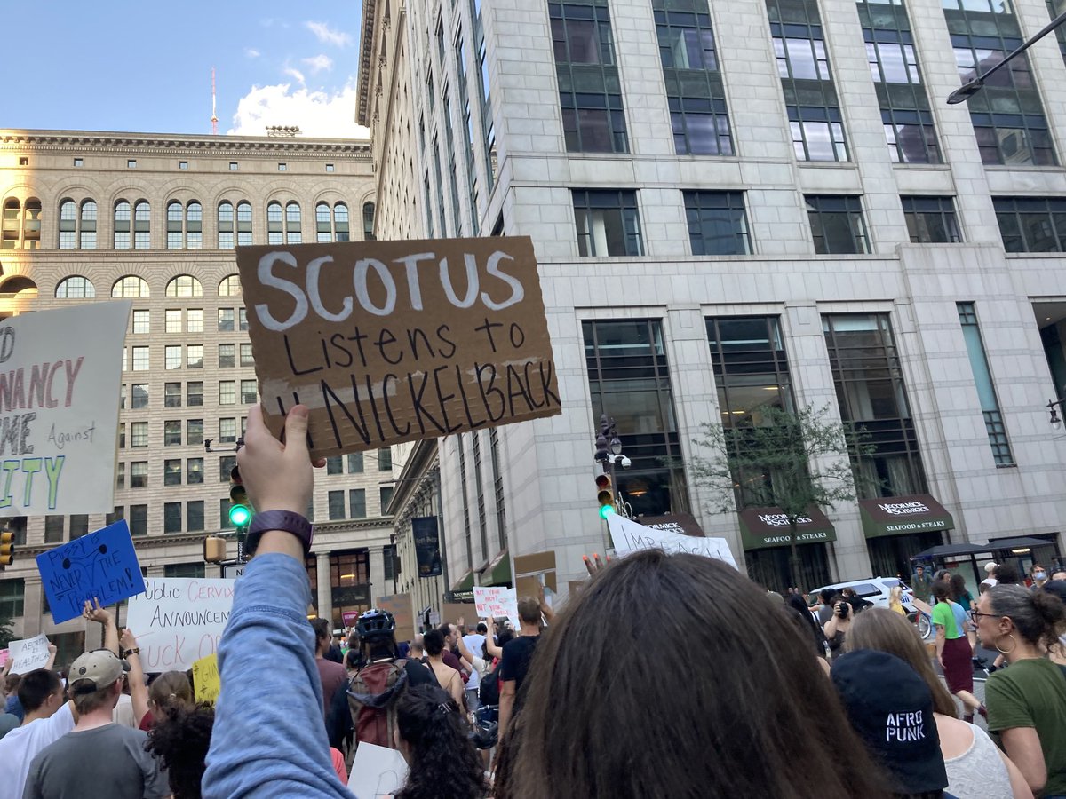 SammyCaiola's tweet photo. A chalked-up city hall, a crocheted uterus, and some pretty creative signs. Full story coming to ⁦@WHYYNews⁩ https://t.co/8xKpwBQJ0p