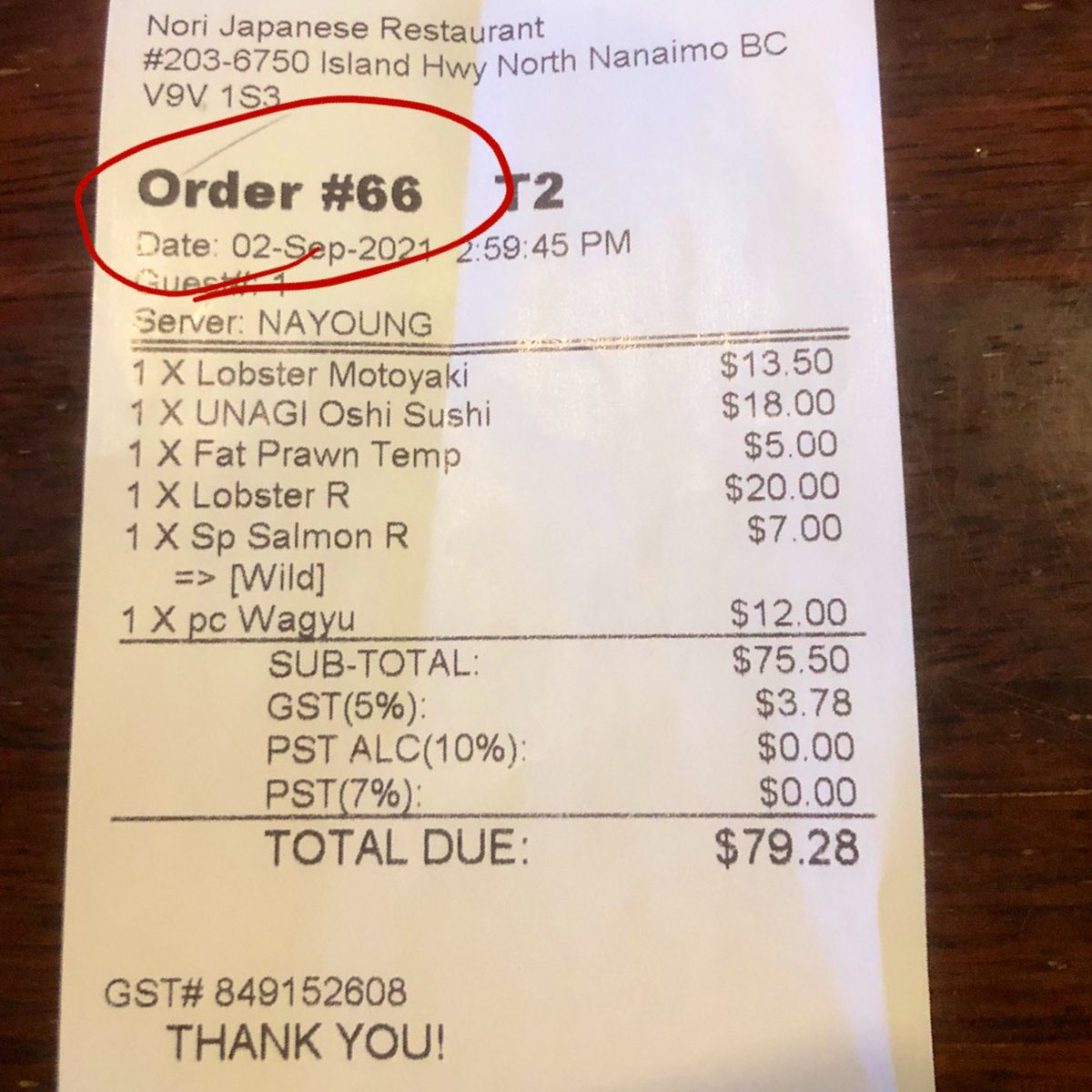 Being a big #StarWars fan, I got really excited when I got the bill from this restaurant! #Order66 #rots #RevengeOfTheSith #Jedi #Sith