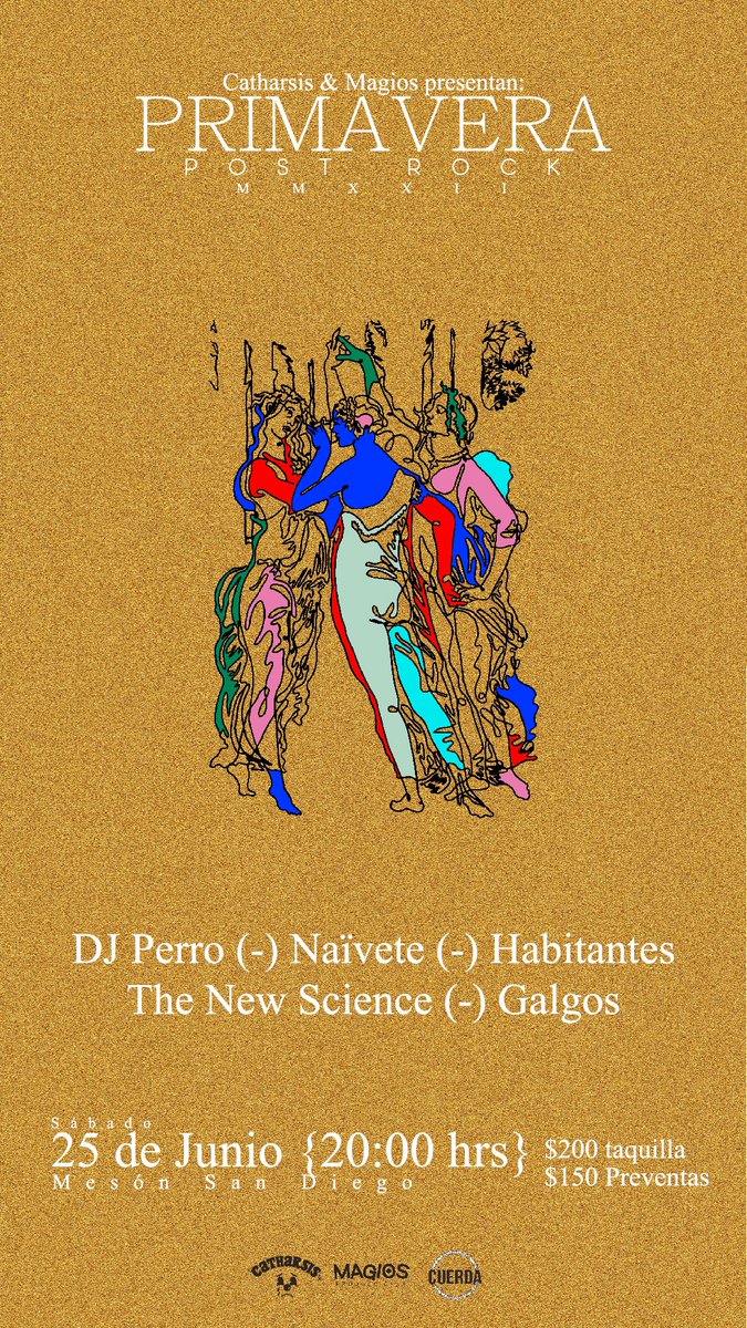 reverphone's tweet photo. Mañana hay #PrimaveraPostRock en Gudalajara ❤️🔥 con @DJPerroMX @HabitantesMX The New Science, Naivete y Galgos 👌
Boletos en @wegowES 👇
https://t.co/Sz9OV8ooKW https://t.co/6PYCKJ0fZp