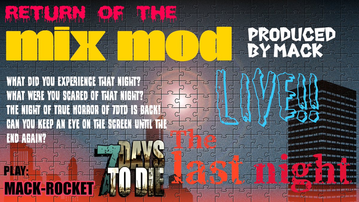 meatball_heavy's tweet photo. 【告知】
2022/06/26<sun> pm20:30よりRETURN OF THE MIXMOD The last nightのLIVE配信を行います。最終回の今回は他メンバーを含む建築紹介回となっております。お時間の都合が宜しければ是非遊びに来てください。お待ちしております。
#まっくろけ
#7dtd
#MIXMOD https://t.co/lBXpvBQuhd