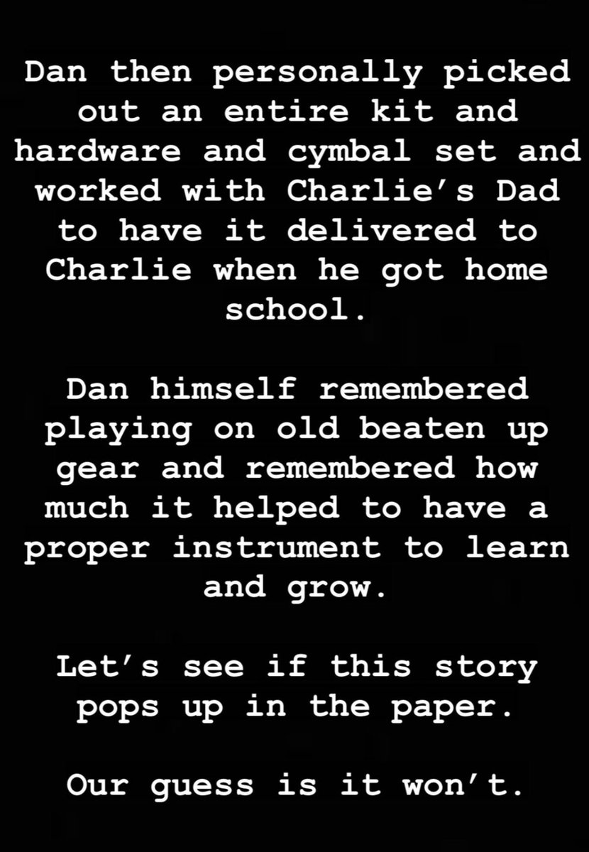 teamoperacrap's tweet photo. Dan is always bringing us joy in his music, but take a look at the joy he brought this kiddo. A new drum set! 

Hi fives to the sweetest man ever! @DanielJohnsHQ https://t.co/vBF4uplYKn