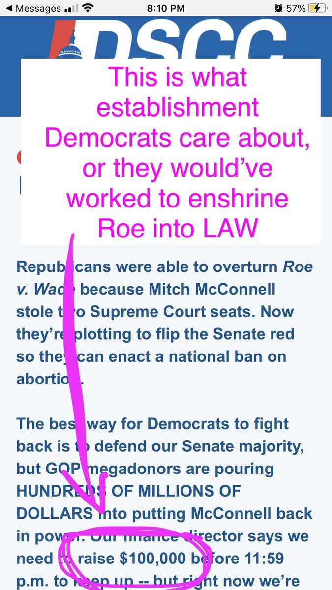 arloft's tweet photo. @SpeakerPelosi, @SenSchumer, and established Democrats are useless. Roe should’ve been enshrined into law when they controlled all 3 houses. The eMeRgEnCy cAlLs to fundraise are out in full force now. 🤣
But it’s too fucking late. Get them out of office! #RoeVsWade https://t.co/aHRh0Soweb