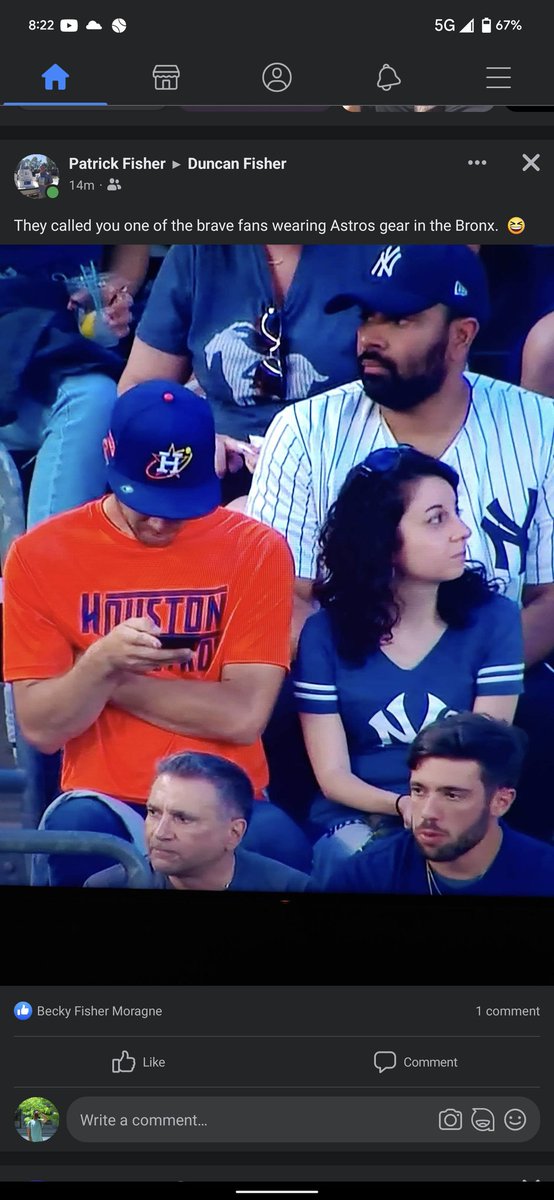 DunkFisher88's tweet photo. @ATTSportsNetSW made on Tv. Come back and find me in the sea of Yankees.  Let's go https://t.co/PXEHPQlcsS