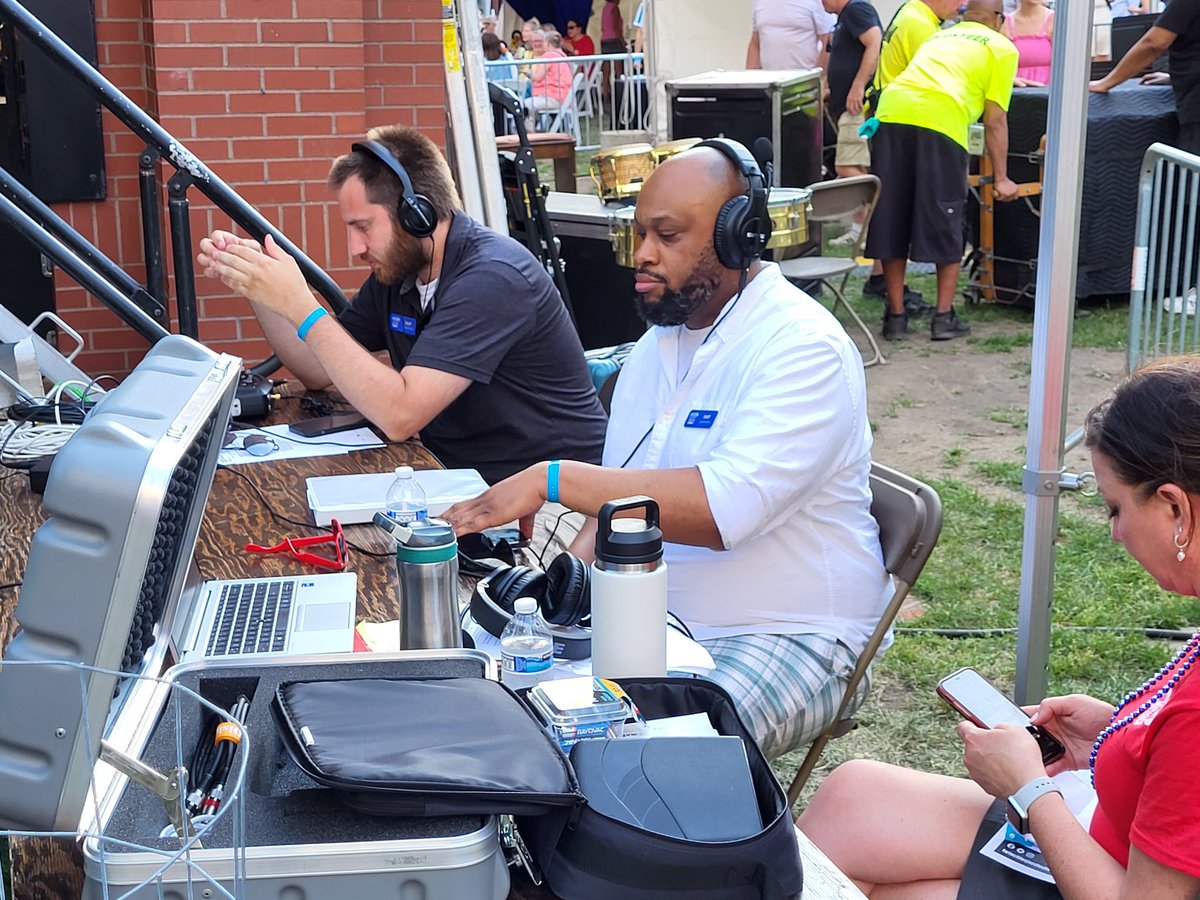 .@MannyHill84 just working it during @tcjazzfestival with @KBEMfm. #tcjazzfest