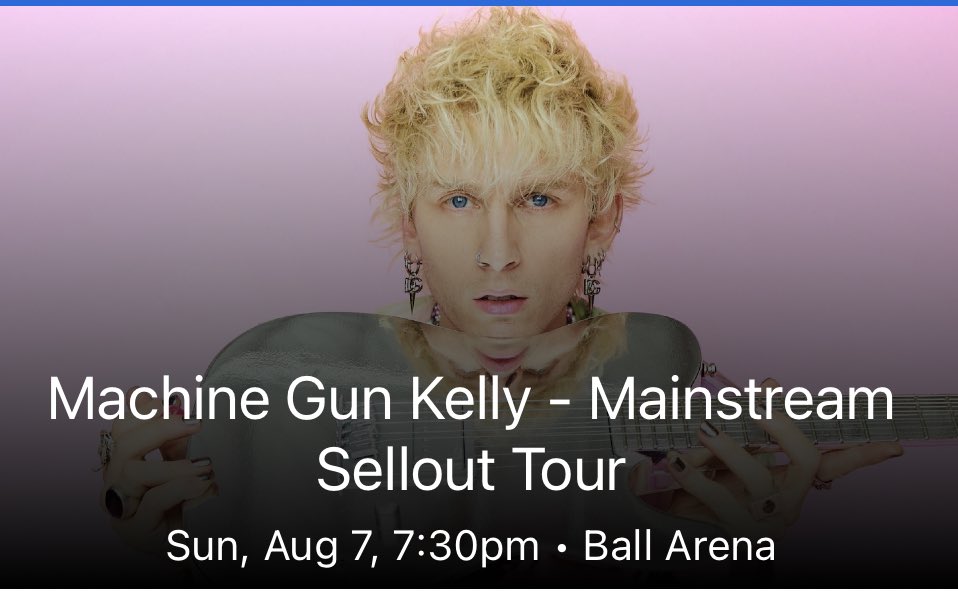 LinkhorstNolan's tweet photo. Learned half the setlist for this years show! I’ll be there on the front gate in pit @machinegunkelly lets jam! Only thing keeping me going! #MainstreamSelloutTour https://t.co/De6lu76bLd
