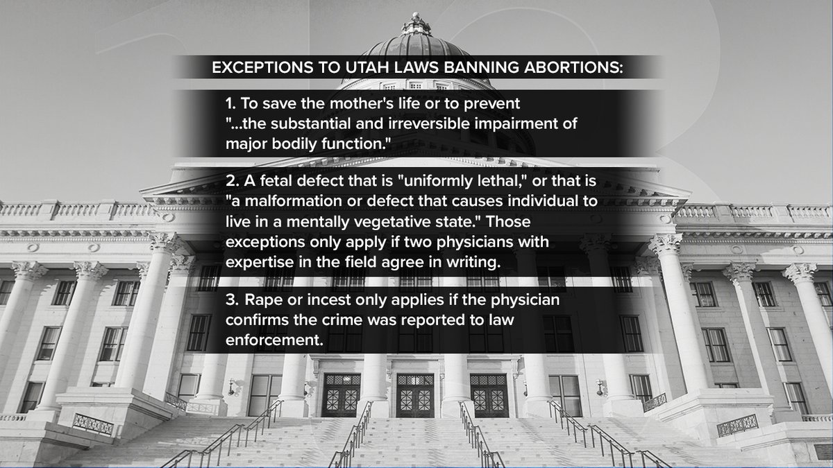 fox13's tweet photo. Breaking update: Utah's "trigger law" is now in effect, banning elective abortions 
More: https://t.co/05QFBMaEi9 https://t.co/iGTJI7NvsJ