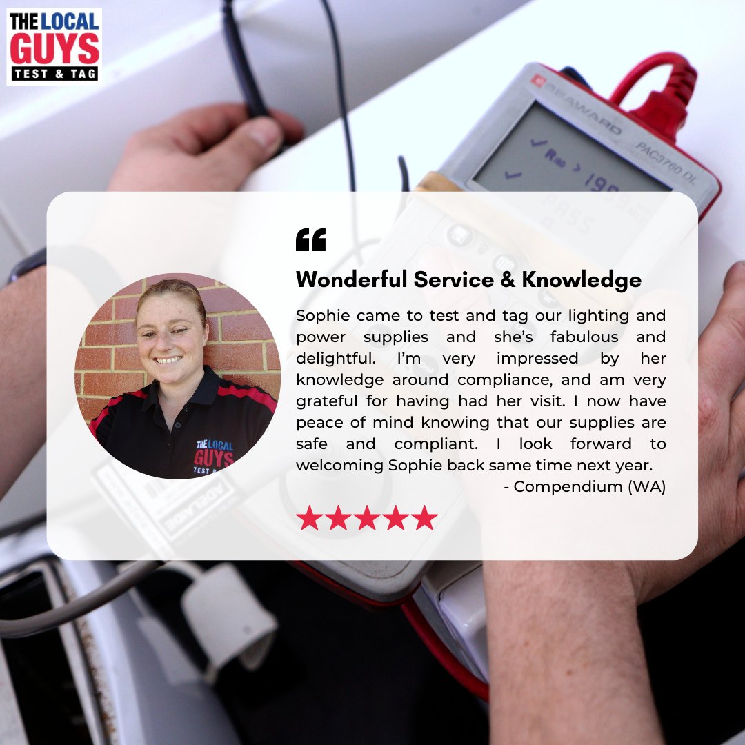 guys_local's tweet photo. Great work Sophie! ๐๐
#thelocalguys #testandtag #supportlocal #franchising #franchise #review https://t.co/snaZREyPHx