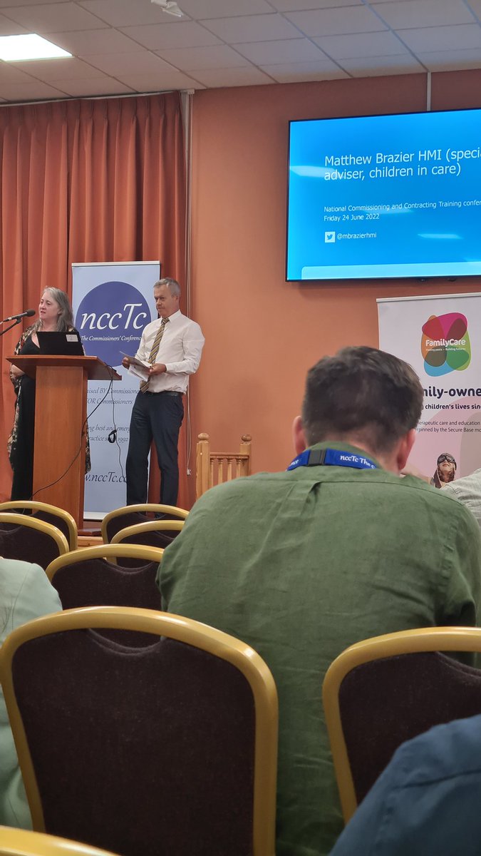 Hayley0403's tweet photo. Really enjoyed the last 2 days representing @SalfordCouncil at the @nccTc Some great guest speakers including @MalikAndTheOGs and @MBrazierHMI pictured below speaking today. Fantastic Commissioning Conference as always https://t.co/DqBy2EtT5e