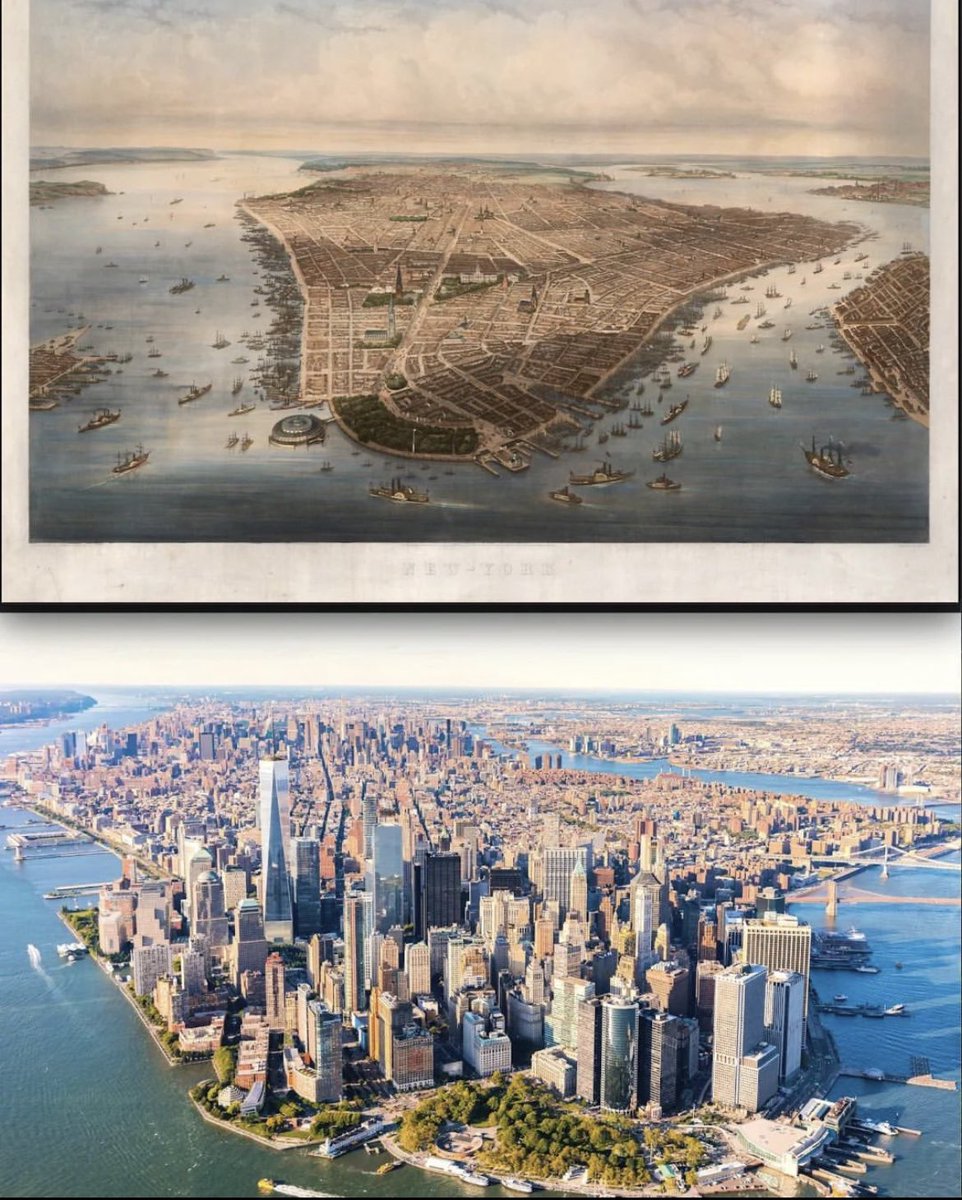 NYC in 1851 vs today. A lot more buildings and a lot more Rats
