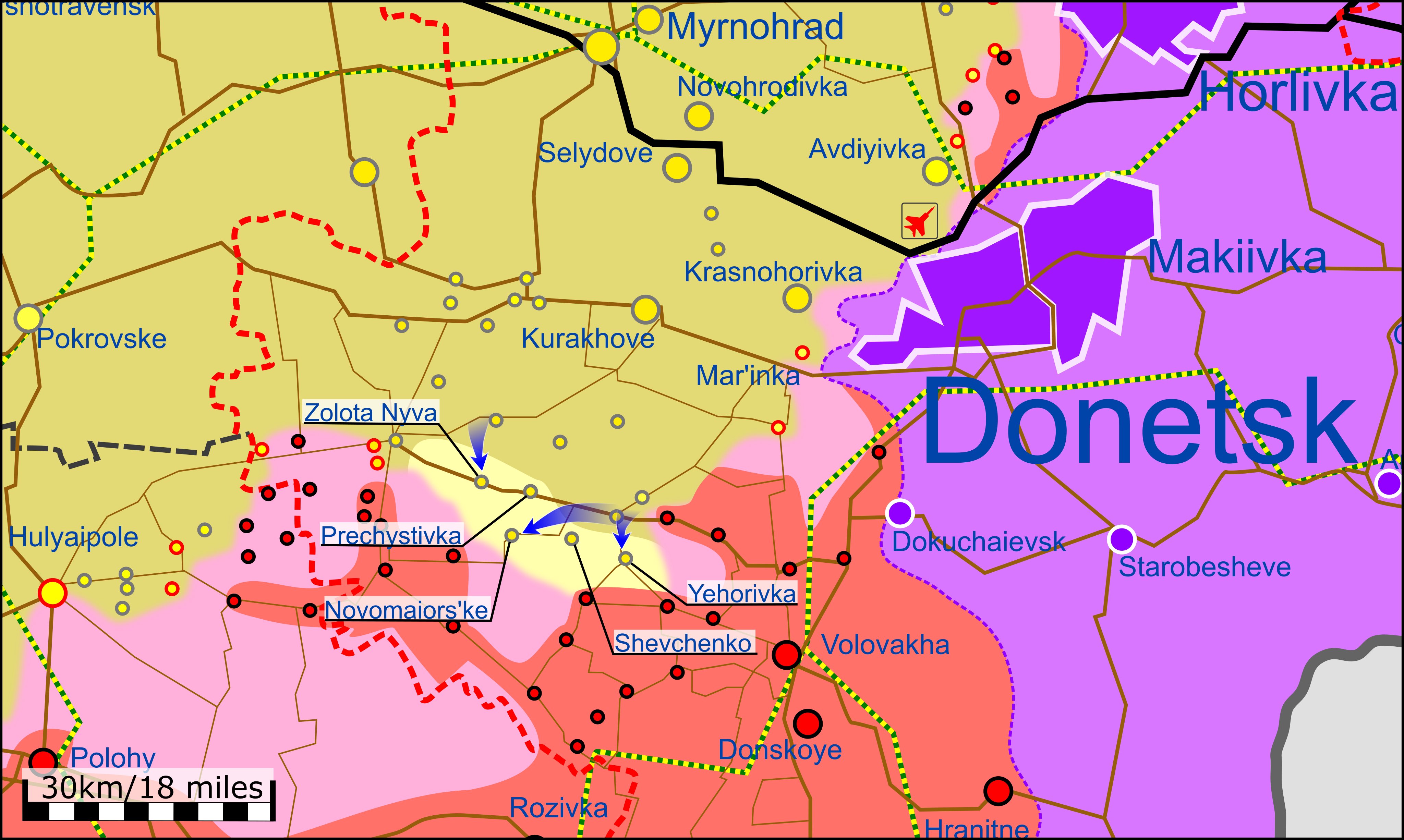 Карта боевых действий на Украине 