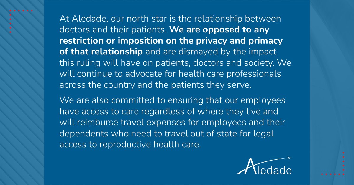 AledadeACO's tweet photo. Our statement on today's Supreme Court ruling: https://t.co/DwmNIwQyY6