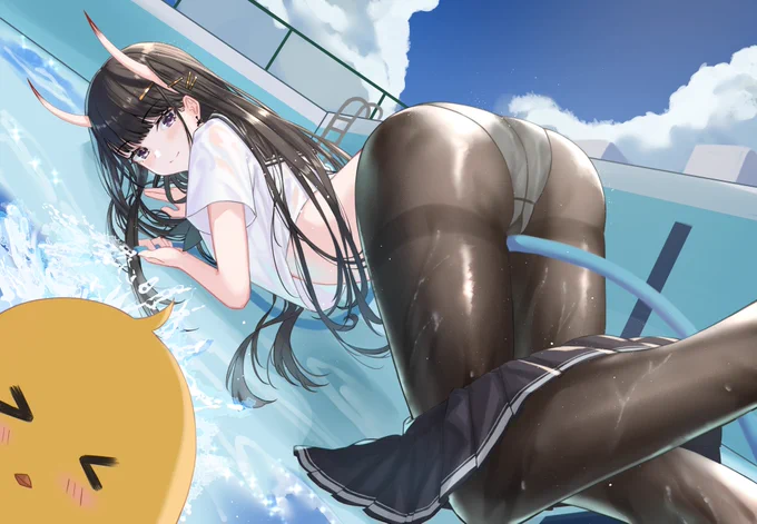今日も暑いので冷やしタイツ能代を置いておきます( ˇωˇ )
 #アズールレーン 