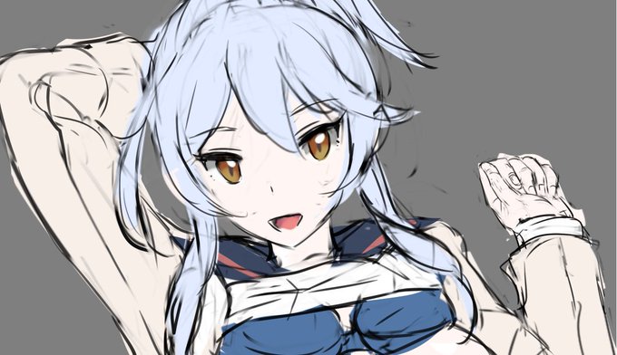 FANBOX限定絵用、カラーラフ途中まで。あと少しで線画に行けそう。今回は工程こそ変わり無しだけど、ペンの持ち方を長くして手への負荷とか減らせるかの実験的なやり方も兼ねて、進めてます。 