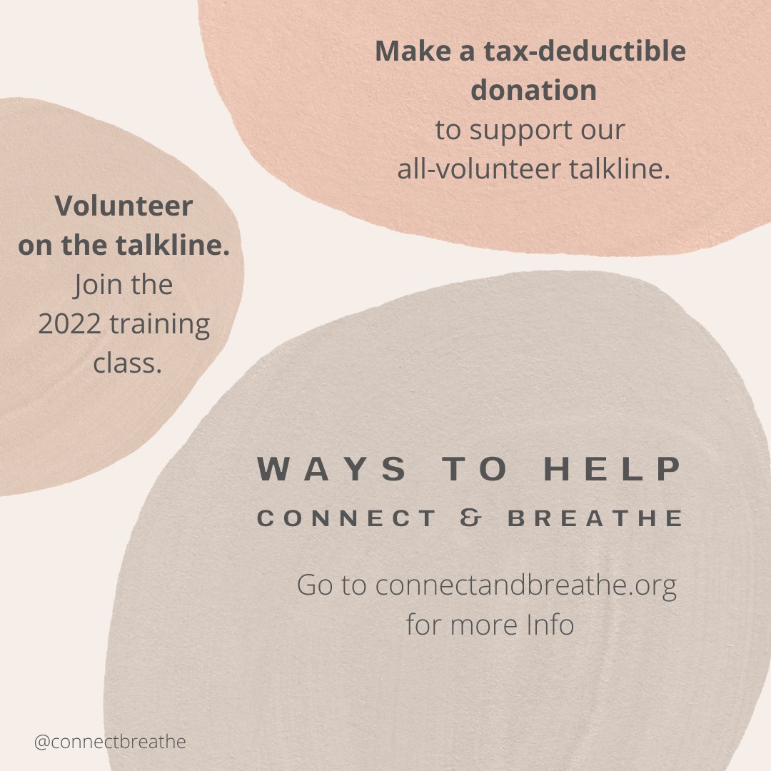 Want to support our all-volunteer after-abortion talkline? Here are two ways! Learn more at connectandbreathe.org
