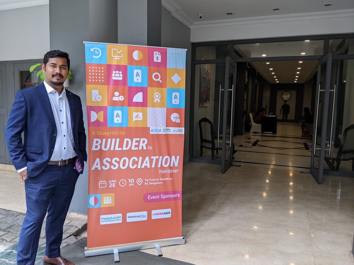 ADDASoftware's tweet photo. If you are a resident in any apartment/villa complex which is yet to get handover from your builder, join us in this interactive whole day workshop today at Taj Vivanta, residency road. Go back with a readymade template for a smooth handover #builderhandover #adda https://t.co/jis1LHgPQP