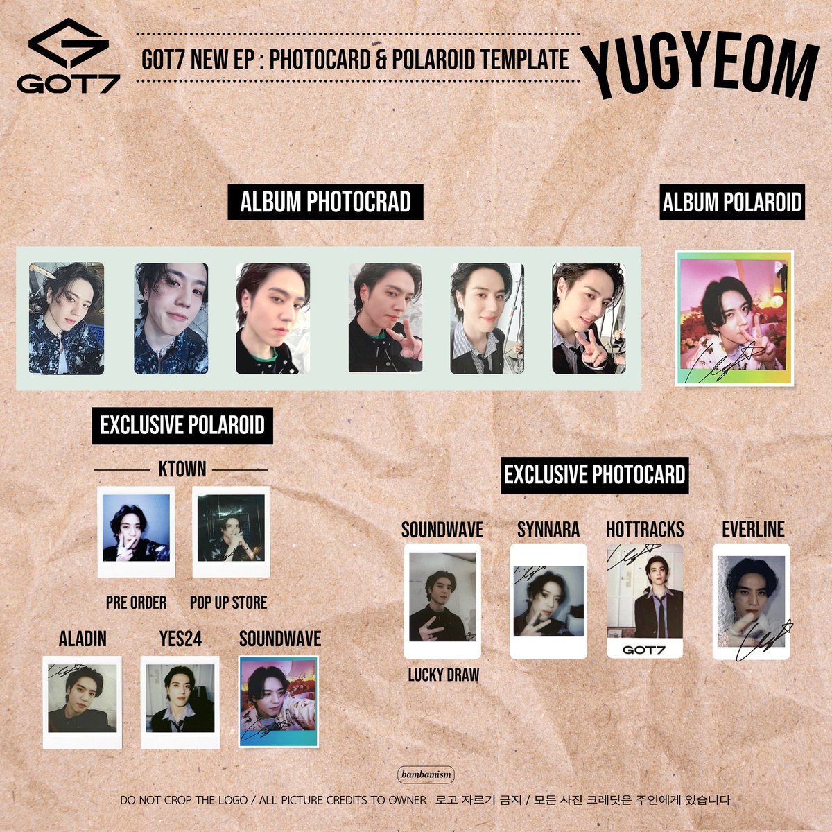 GOT7》EP - YUGYEOM Photocard & Polaroid Template #GOT7_NANANA