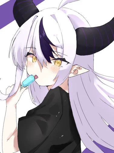 アイスを食べるラプ様#laplus_artdesu#絵師さんと繋がりたい 