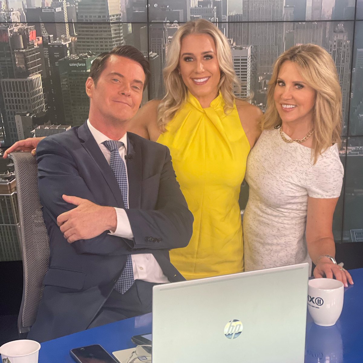 Sandwiched between 2 news legends 🙌🏼 In a world/industry that can be very heavy, I am so grateful to be surrounded by some of the smartest &amp; most talented people (who also happen to be extremely fun and kind-hearted) 🥰 #pix11news