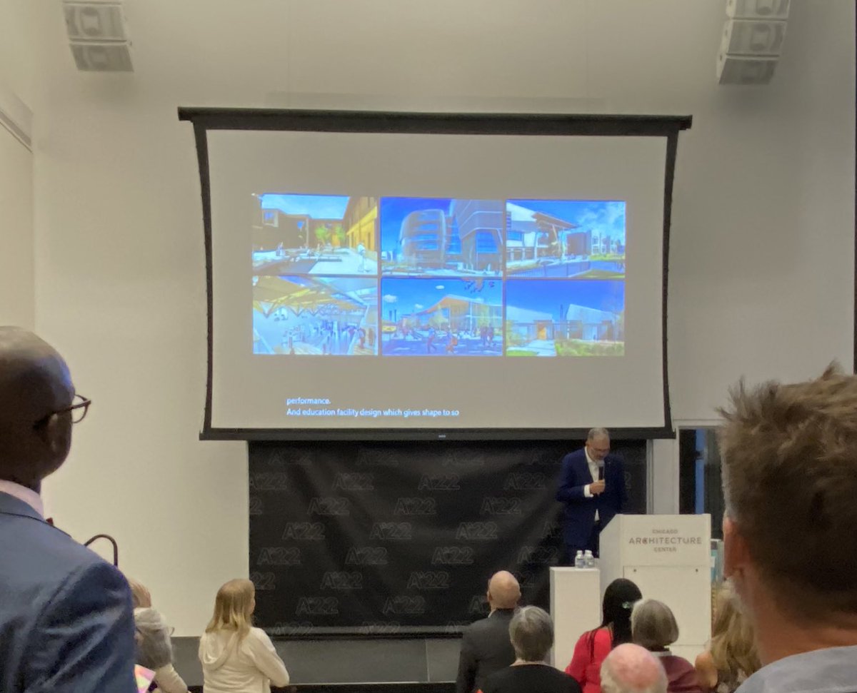 Excited to be at the #AIA2022 honors and awards ceremony tonight celebrating Young Architect award recipient Carolyn Day, and our John Lewis Elementary School design!  <a href="/PEDC_Design/">Perkins Eastman DC</a> @PerkinsEastman