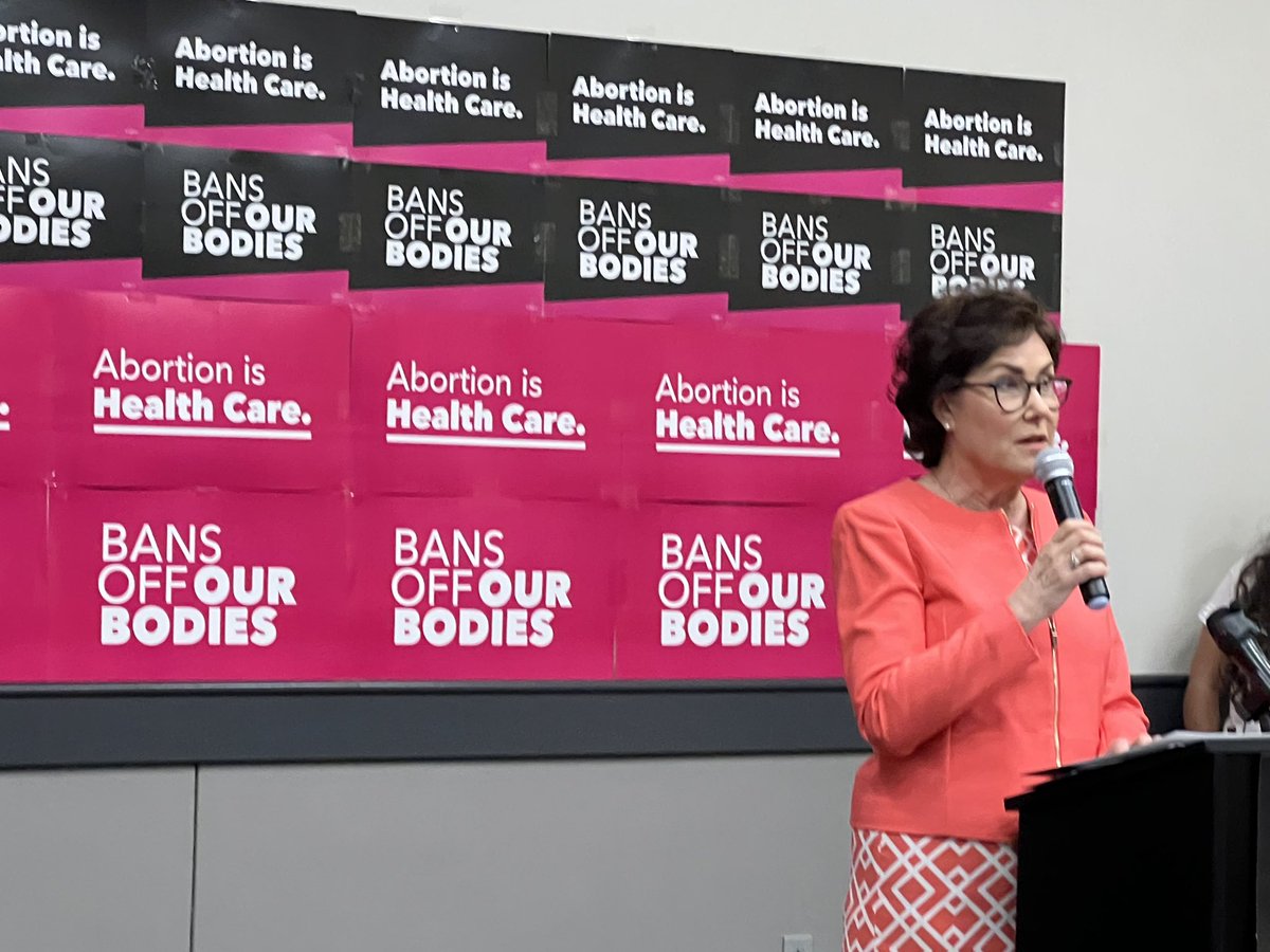 SenJackyRosen's tweet photo. Alongside @GovSisolak and @PPVotesNevada today, I’m saying loud and clear: this fight for reproductive rights is far from over. #BansOffOurBodies https://t.co/YADlJd65Ri