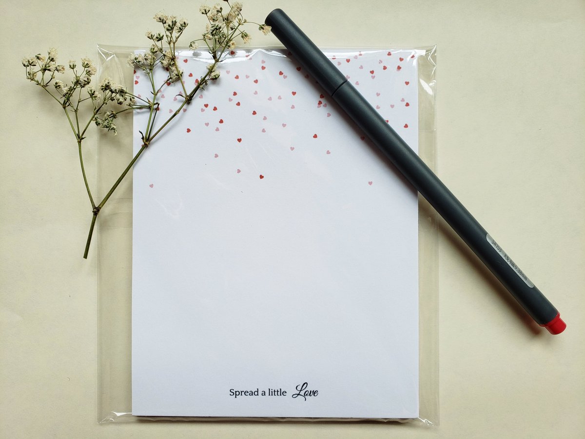 You never know when a personalized note will be just what someone needs.  Write a note to someone today! 
-----
#personalizednotepad #BaltimoreSmallBusiness #heartnotepad #makesomeonesmile #cutenotes #customcrafts #memopad #journalcommunity #weddingstationary #positivequote #bujo