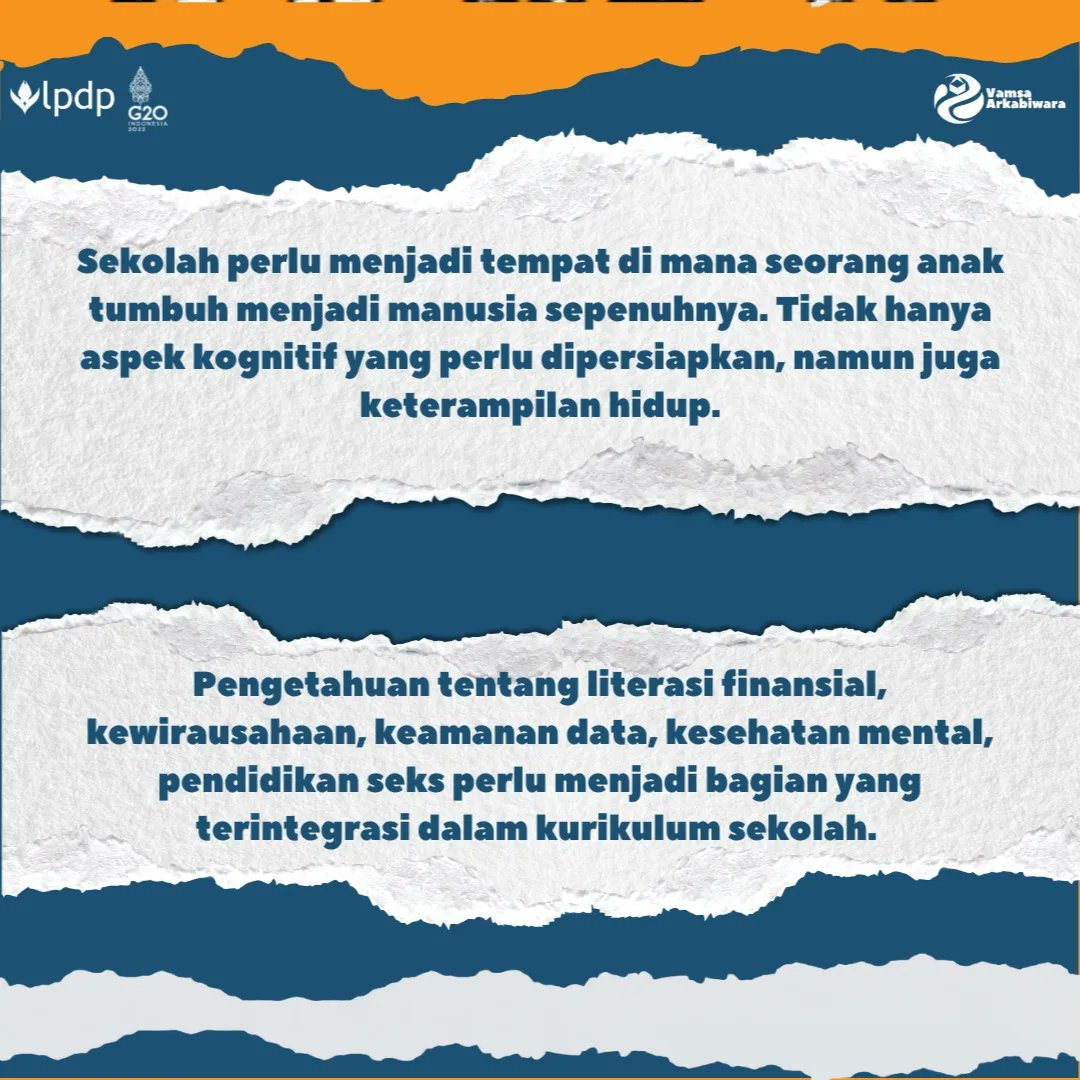 AuliailuA's tweet photo. Halo sobat Vamsa!

Selain orang tua, sekolah memiliki peran penting untuk menyiapkan seorang anak menjadi sebaik-baiknya bagian dari masyarakat. Sekolah tidak hanya tempat untuk mengenyam pendidikan, tetapi juga tempat untuk menyerap ilmu kehidupan. https://t.co/I8GkZBwHQd