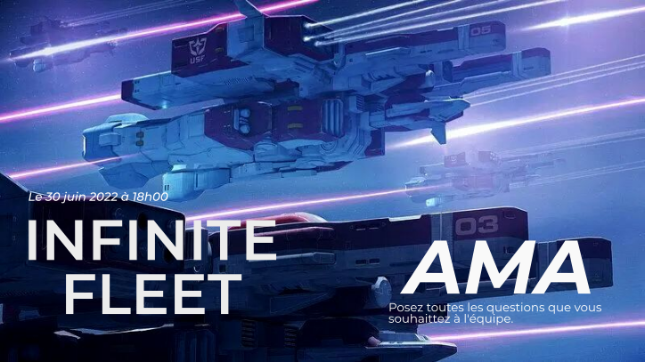 infinitefleetfr's tweet photo. Hello les amis !

Le prochain AMA se tiendra le jeudi 30 juin 2022. 

Laissez vos questions en avance ici : https://t.co/iuth7t7X4j

@_Dofresh_ sera de la partie donc si vous avez des questions que vous voulez lui poser sur ses concepts arts pour Infinite Fleet, c'est le moment ! https://t.co/cd7BqOBToX