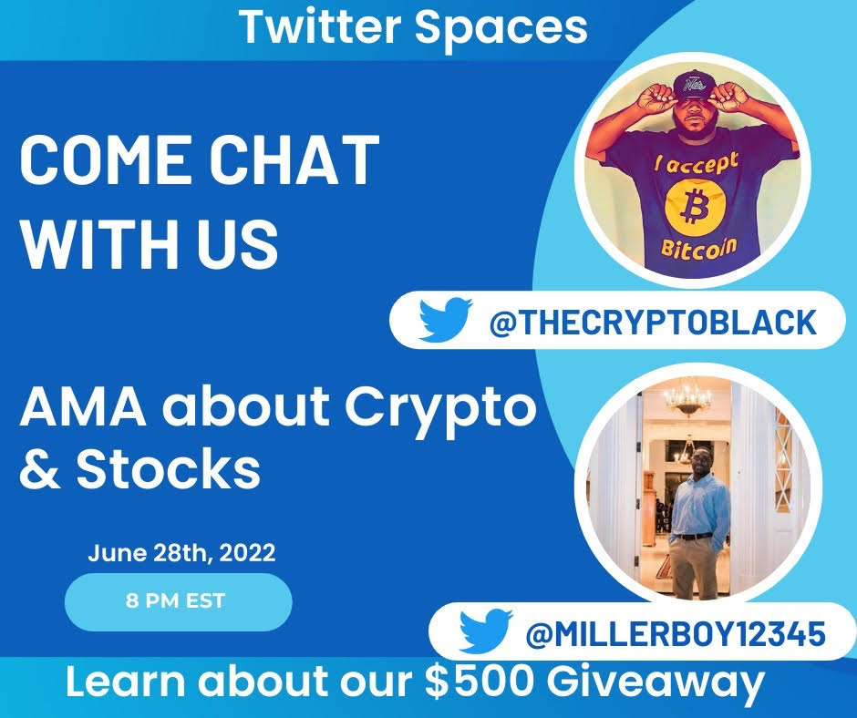 AMA about Crypto and Stocks 💰💰💰💰💰

Learn about the Upcoming $500 giveaway 

STEP 1: Retweet the flyer and share on fb with the hashtag #dcgtradeschool 

STEP 2: Join our special session on the 28th at 8pm EST to chop it up with me and Crypto Black
