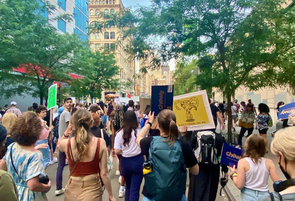 CatalinaCruzNY's tweet photo. If and when to have children is a personal decision and the church and the courts should have no say. It is a healthcare choice between me and my doctor. Today is a declaration of war against our rights and we are fighting back back. We can’t afford to give up. #MyBodyMyChoice https://t.co/6V2ueSft9t