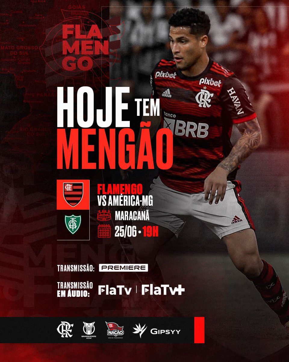 HOJE TEM MENGÃO NO BRASILEIRÃO! 

Às 19h, o Mais Querido enfrenta o América-MG, no Maracanã, pelo Brasileirão! Vamos com tudo em busca dos três pontos! 

#FLAxAME #VamosFlamengo