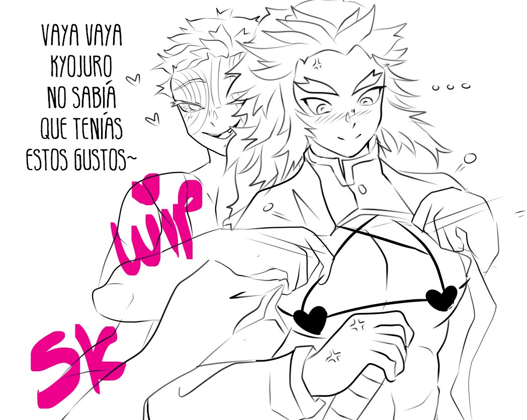 Wip for a request!! <3 Akaza and Kyojuro! #akaza #kyojurorengoku #kimetsunoyaiba #AkazaxRengoku ENG: A: Oh my, I didn´t know you were into this Kyojuro