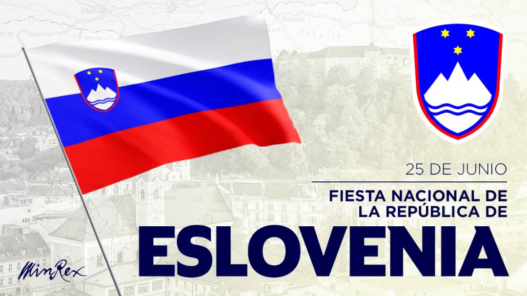 CubaMINREX's tweet photo. #Cuba 🇨🇺 felicita al pueblo y gobierno de la República de #Eslovenia 🇸🇮 en ocasión de su Fiesta Nacional.

Ratificamos nuestra voluntad de continuar estrechando los lazos de hermandad entre ambas naciones. https://t.co/Sq33DPksKj
