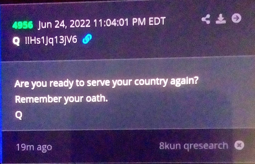 QLeilani22's tweet photo. HOLY SHIZNIZ NEW Q POST
100% AMEN
#MILITARYSAVIORSOFMANKIND
114 https://t.co/WGDxgFYgxJ