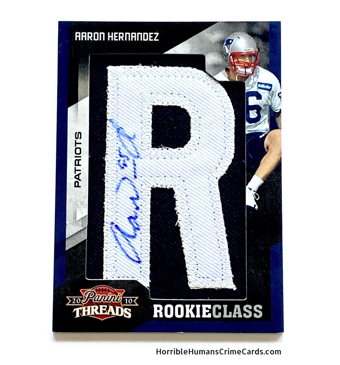 CrimeCards's tweet photo. Aaron Hernandez 2010 Panini Threads AUTOGRAPHED JERSEY PATCH Relic Card #75 
PANINI AUTHENTICITY/COA On Back 

https://t.co/eUQ0QdX6DT 

#aaronhernandez #paninithreads #autographcollection #autograph #newenglandpatriots #tradingcard #reliccard #truecrime https://t.co/eb6vW4RiRm