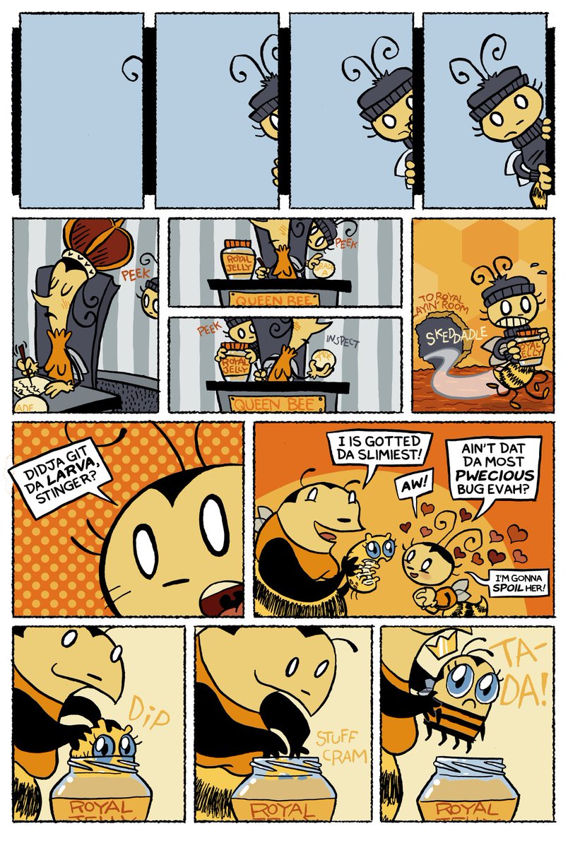 Oh, hey. This month I remastered this comic I drew 19 years ago (2003) for pride.

Author's note: The bees are lesbians. https://t.co/B4kry68EPI 