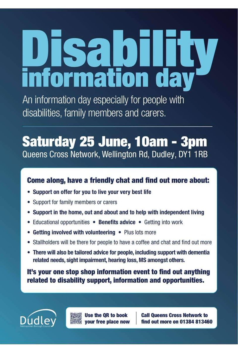 ascdudleymbc's tweet photo. Today is the day! Don't forget to come along and see us at our Disability information day at #Queenscrossnetwork in Dudley. We hope to see you there. You'll be glad you did. 😁 https://t.co/KaBcB1x34Q